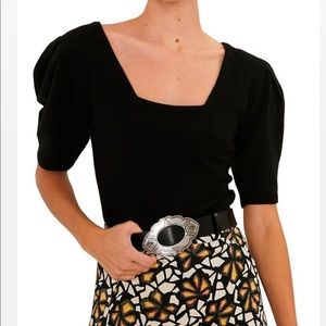 Ba&sh square neck, puff sleeve sweater